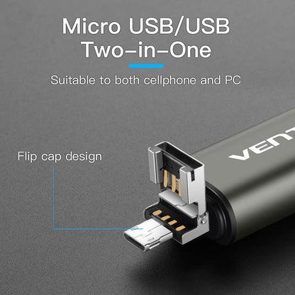 Czytnik kart USB / USB-C / microUSB Vention, SD - microSD, Szary CCJH0