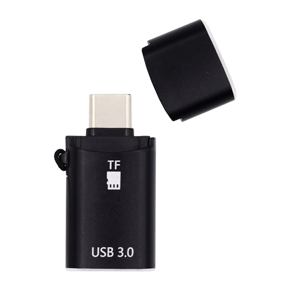 Czytnik kart USB-C Techsuit AluVoltX, USB-A (OTG) - microSD, Czarny