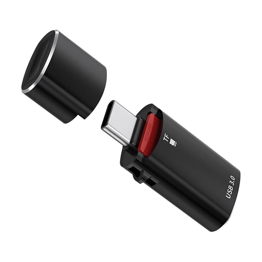 Czytnik kart USB-C Techsuit AluVoltX, USB-A (OTG) - microSD, Czarny