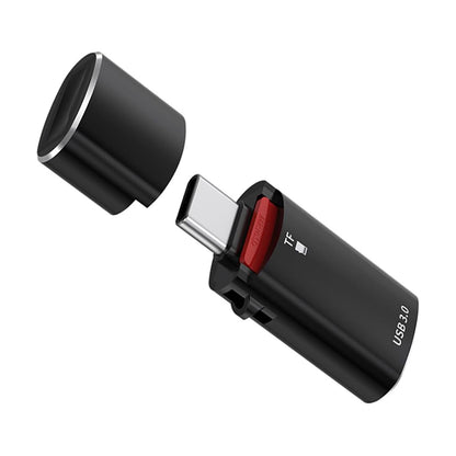 Czytnik kart USB-C Techsuit AluVoltX, USB-A (OTG) - microSD, Czarny