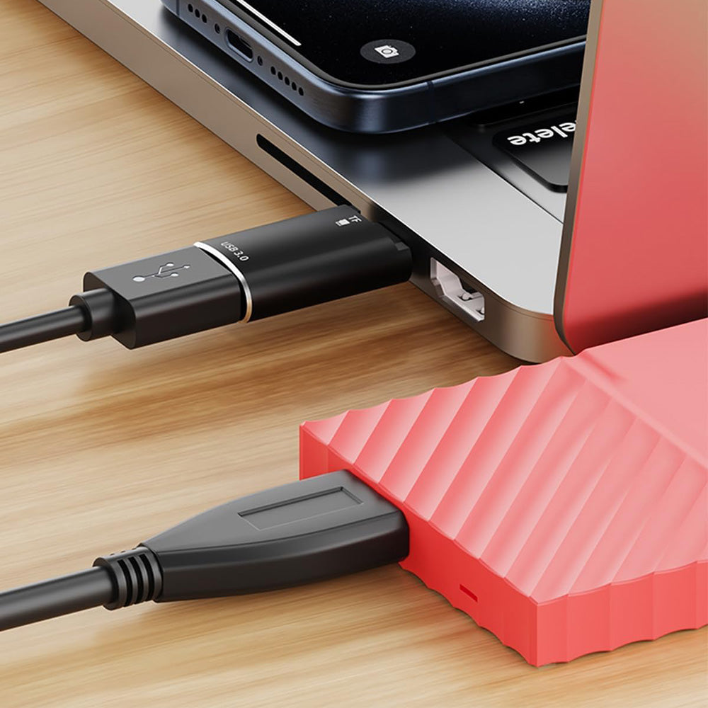 Czytnik kart USB-C Techsuit AluVoltX, USB-A (OTG) - microSD, Czarny