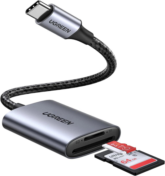 Czytnik kart USB-C UGREEN CM401, SD - microSD, Szary