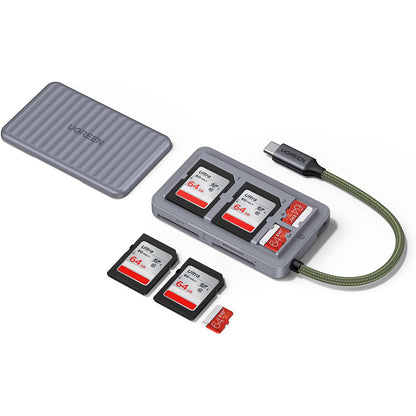 Czytnik kart USB-C z organizatorem UGREEN 55886, 2 x SD - microSD, Szary