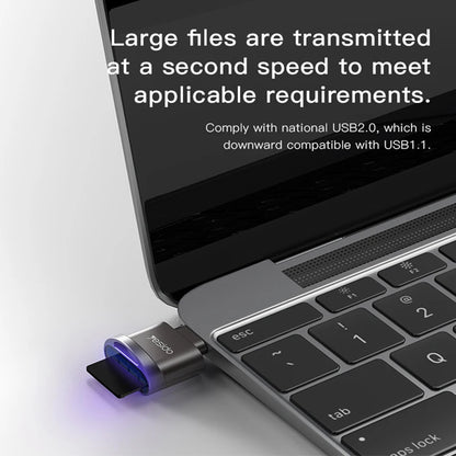 Czytnik kart USB-C Yesido GS19, USB-A (OTG) - microSD, Szary