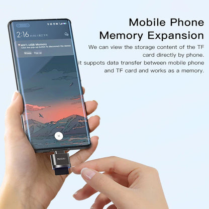 Czytnik kart USB-C Yesido GS19, USB-A (OTG) - microSD, Szary