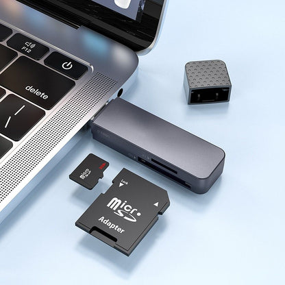 Czytnik kart USB HOCO HB45, SD - microSD, Szary