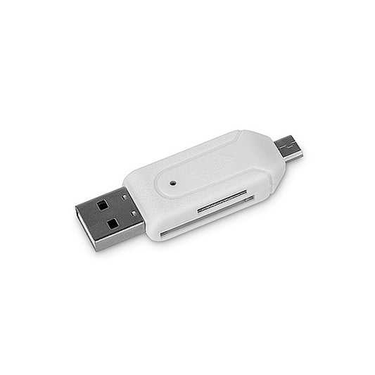 Czytnik kart USB / microUSB Forever, SD - microSD, biały