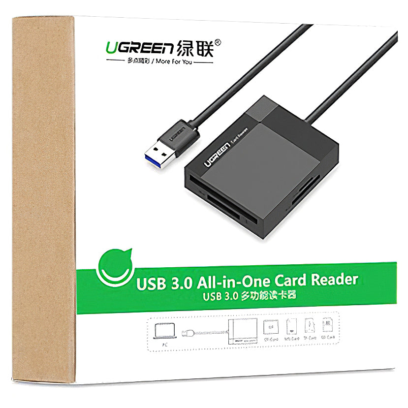Czytnik kart USB 3.0 UGREEN CR125, SD - microSD - CF - MS, Czarny
