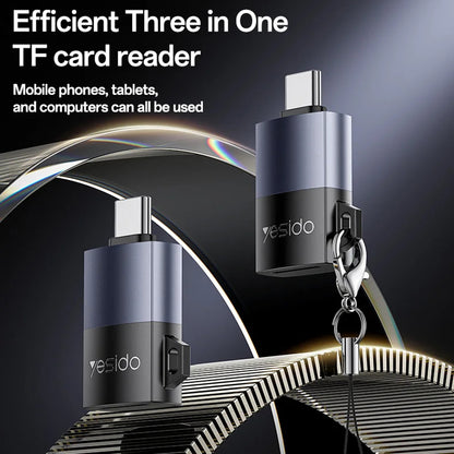 Czytnik kart USB Yesido GS37, microSD, Czarny