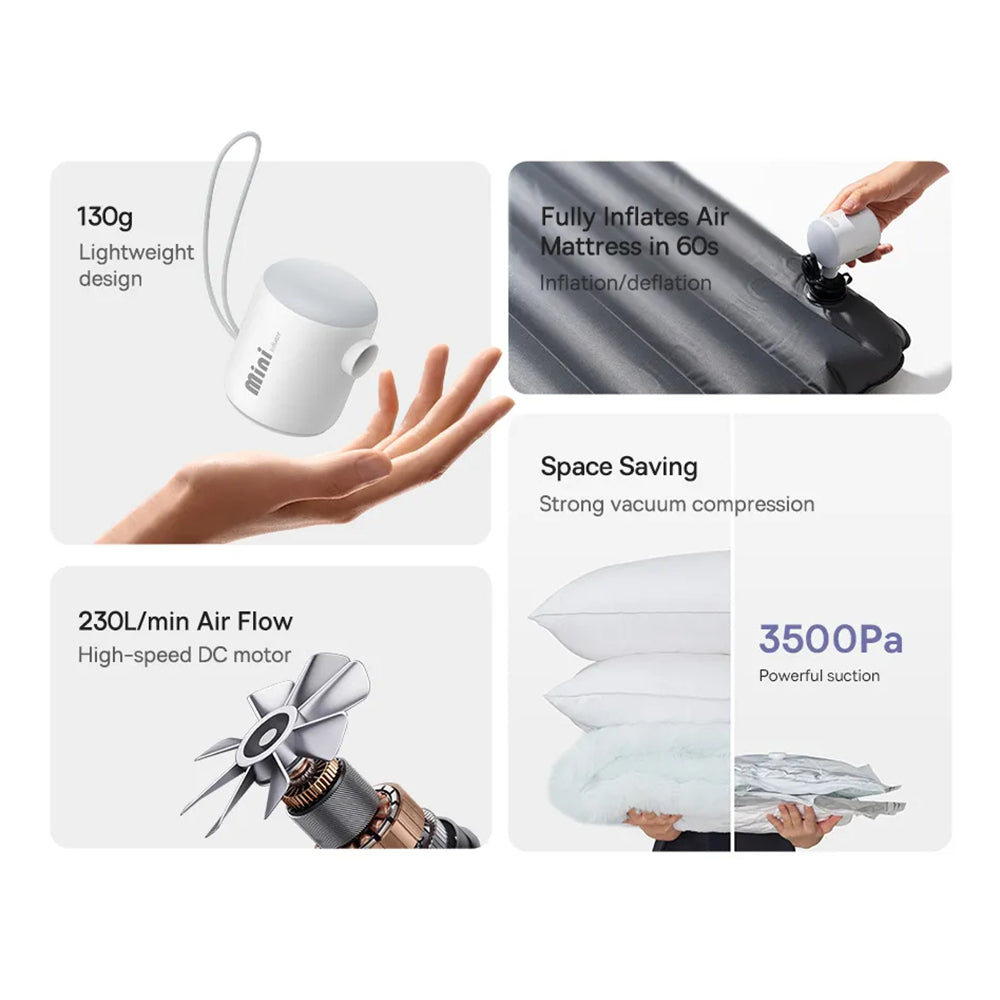 Pompa Baseus PocketGo do materacy dmuchanych, Biała C11157700221-00