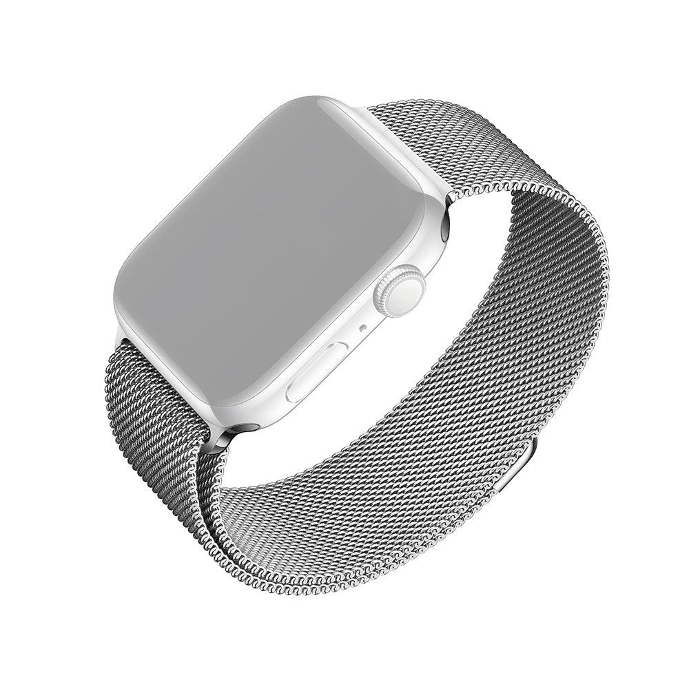 Pasek Fixed Mesh do Apple Watch 42mm / 41mm / 40mm / 38mm Series, Srebrny