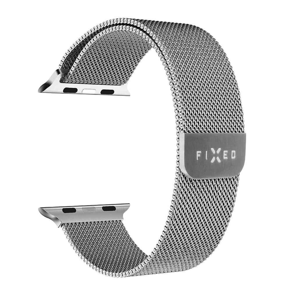 Pasek Fixed Mesh do Apple Watch 42mm / 41mm / 40mm / 38mm Series, Srebrny