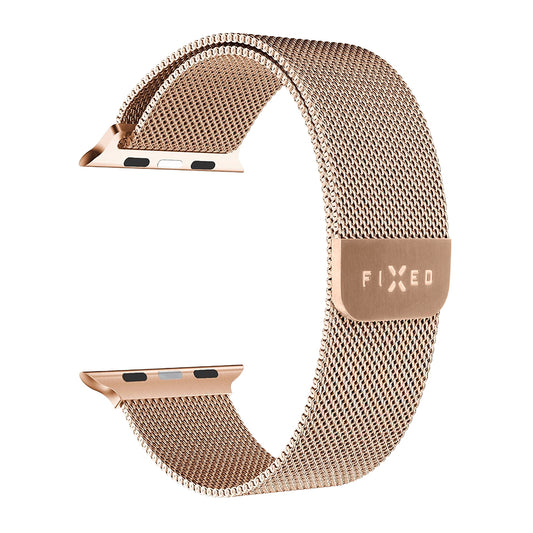 Pasek Fixed Mesh do Apple Watch 42mm / 41mm / 40mm / 38mm Series, Różowe Złoto