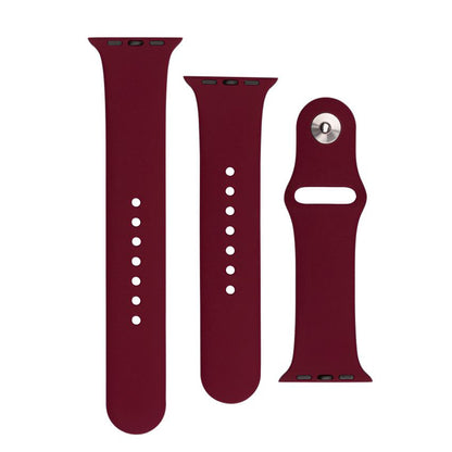 Fixed Silicone Sporty Strap for Apple Watch 49mm / 46mm / 45mm / 44mm / 42mm Series, Cherry Red