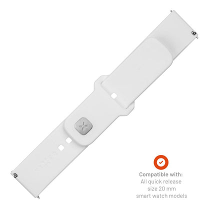 Pasek Fixed Silicone Sporty dla Samsung Galaxy Watch / Huawei Watch Series, 20mm, Biały