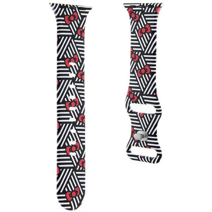 Pasek Hello Kitty Silicone Bows & Stripes do Apple Watch 42mm / 41mm / 40mm / 38mm Series, Czarny