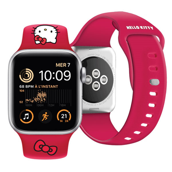 Pasek Hello Kitty Silicone Kitty Head do Apple Watch 42mm / 41mm / 40mm / 38mm Series, Różowy