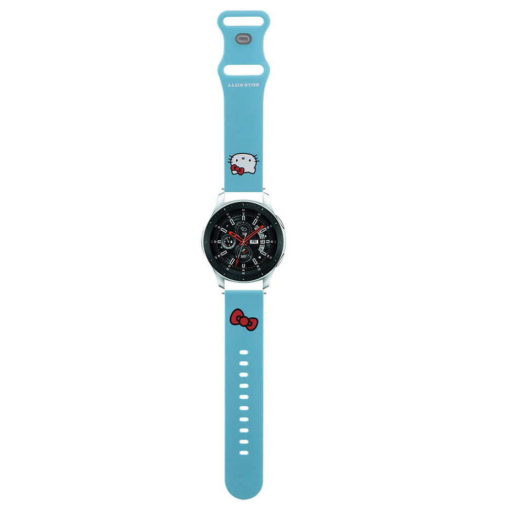 Pasek Hello Kitty Silicone Kitty Head do Samsung Galaxy Watch / Huawei Watch 46mm / 45mm / 41mm Series, Niebieski