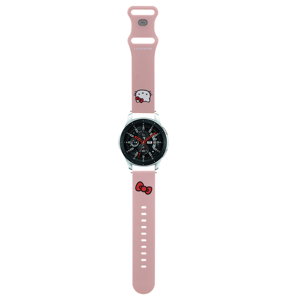 Pasek Hello Kitty Silicone Kitty Head dla Samsung Galaxy Watch / Huawei Watch 46mm / 45mm / 41mm Series, Różowy.