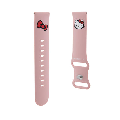 Pasek Hello Kitty Silicone Kitty Head dla Samsung Galaxy Watch / Huawei Watch 46mm / 45mm / 41mm Series, Różowy.