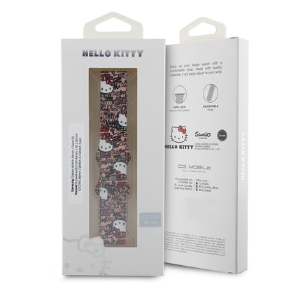 Pasek Hello Kitty Silicone Tags Graffiti dla Samsung Galaxy Watch / Huawei Watch 46mm / 45mm / 41mm Series, Różowy