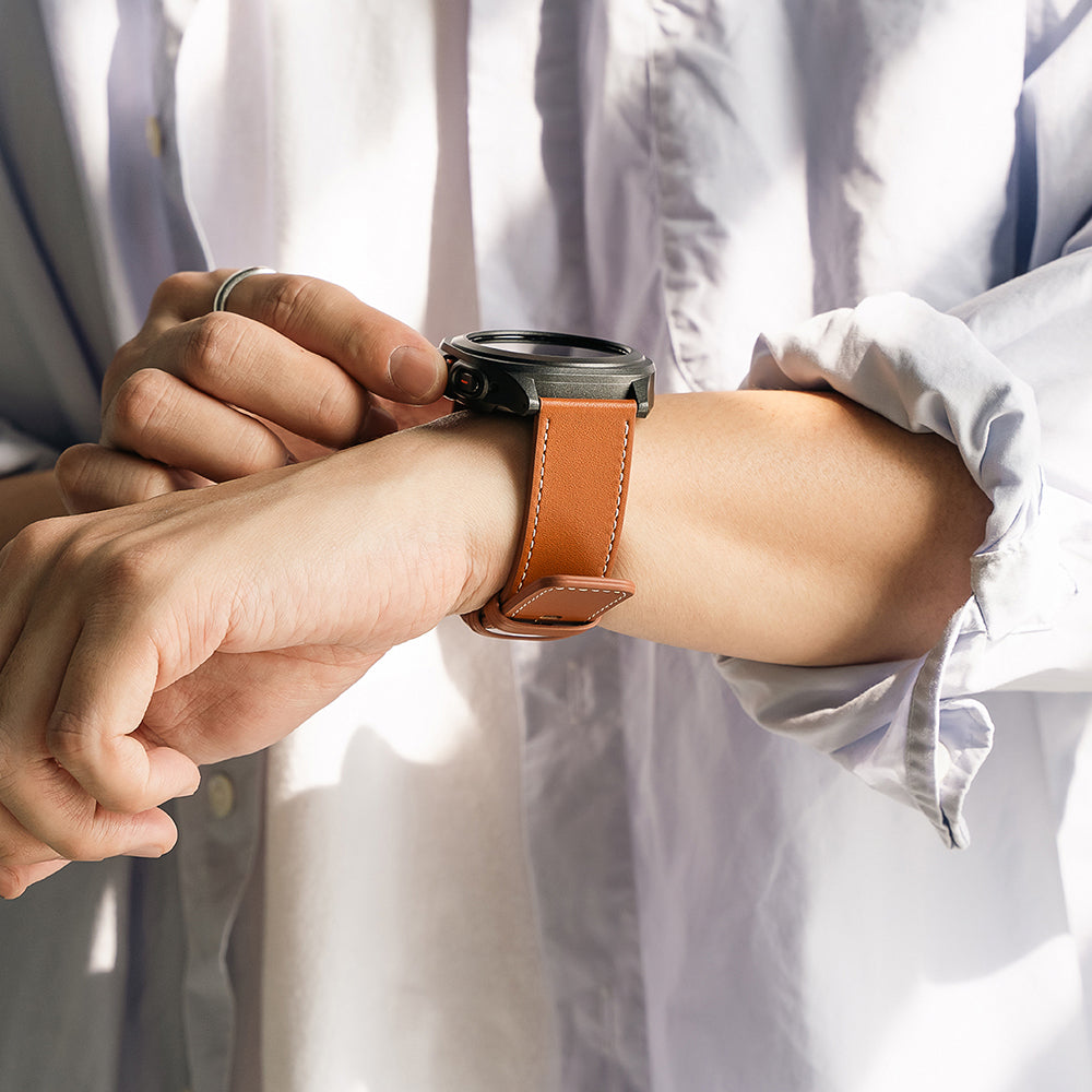 Pasek Ringke One Basic Bold do zegarków Fossil / Mobvoi / Suunto, 24mm, Brązowy