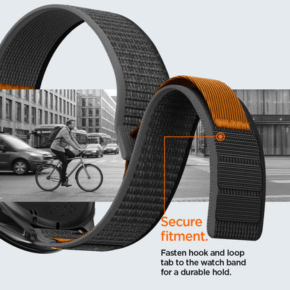 Pasek Spigen Athlex Air 2 do Garmin Watch Venu / Forerunner Series, 22mm, Czarny Pomarańczowy AMP11425