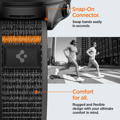 Pasek Spigen Athlex Air 2 do Garmin Watch Venu / Forerunner Series, 22mm, Czarny Pomarańczowy AMP11425