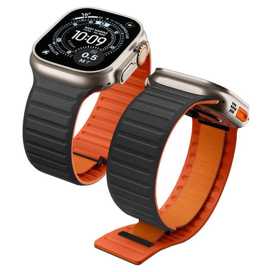 Pasek Spigen Athlex Air M do Apple Watch 49mm / 46mm / 45mm / 44mm Series, Czarny Pomarańczowy AMP11534