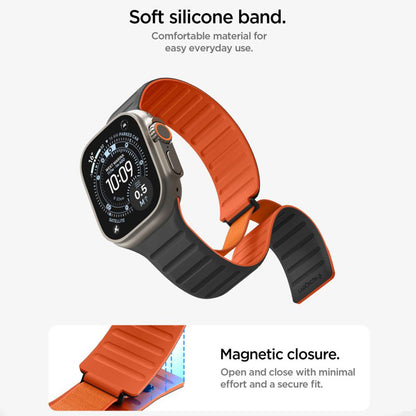 Pasek Spigen Athlex Air M do Apple Watch 49mm / 46mm / 45mm / 44mm Series, Czarny Pomarańczowy AMP11534