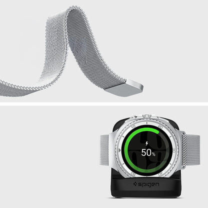 Pasek Spigen Metal Fit do Samsung Galaxy Watch9 / Watch8 / Watch8 Classic Series, Srebrny AMP10121