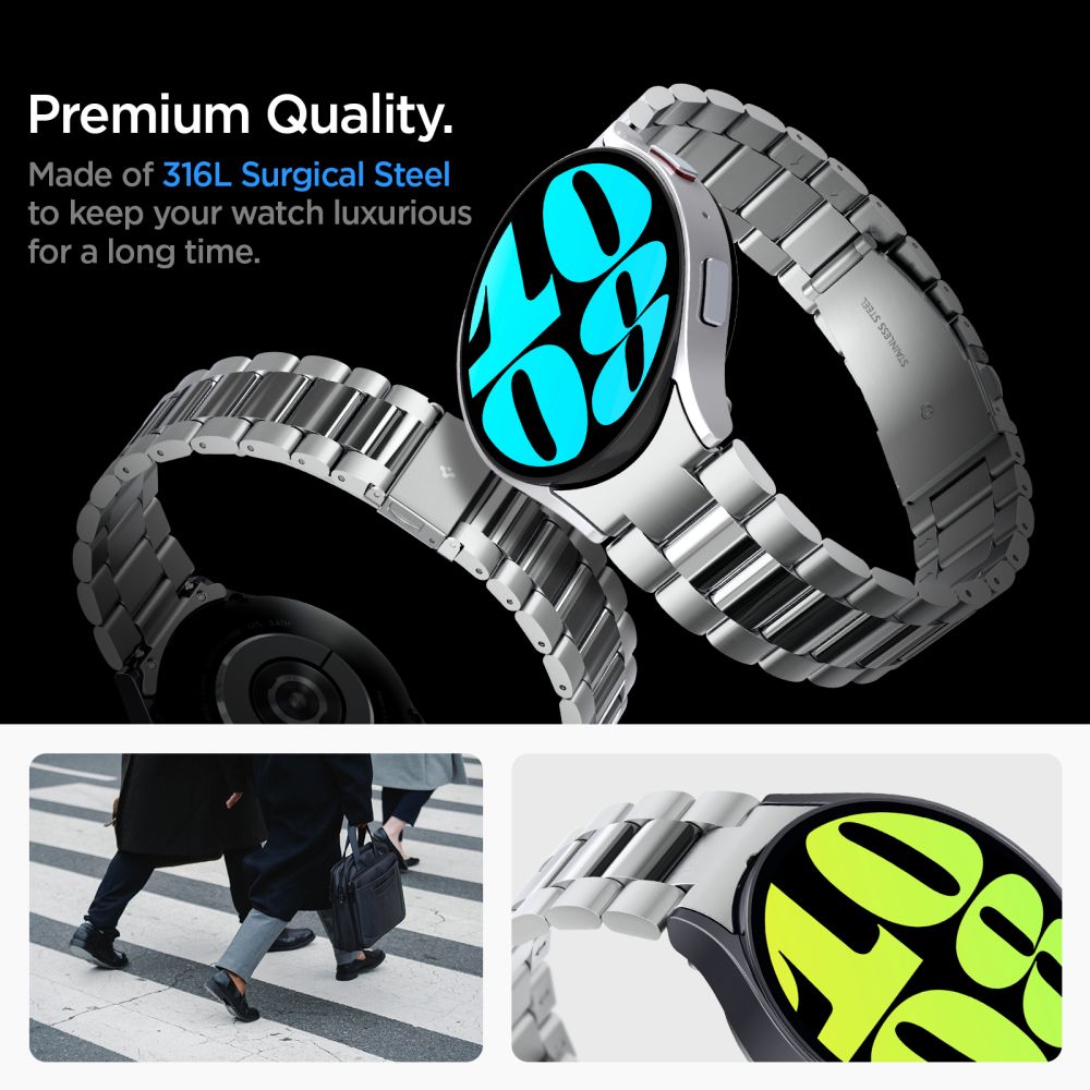 Pasek Spigen Modern Fit do Samsung Galaxy Watch6 44mm, Srebrny