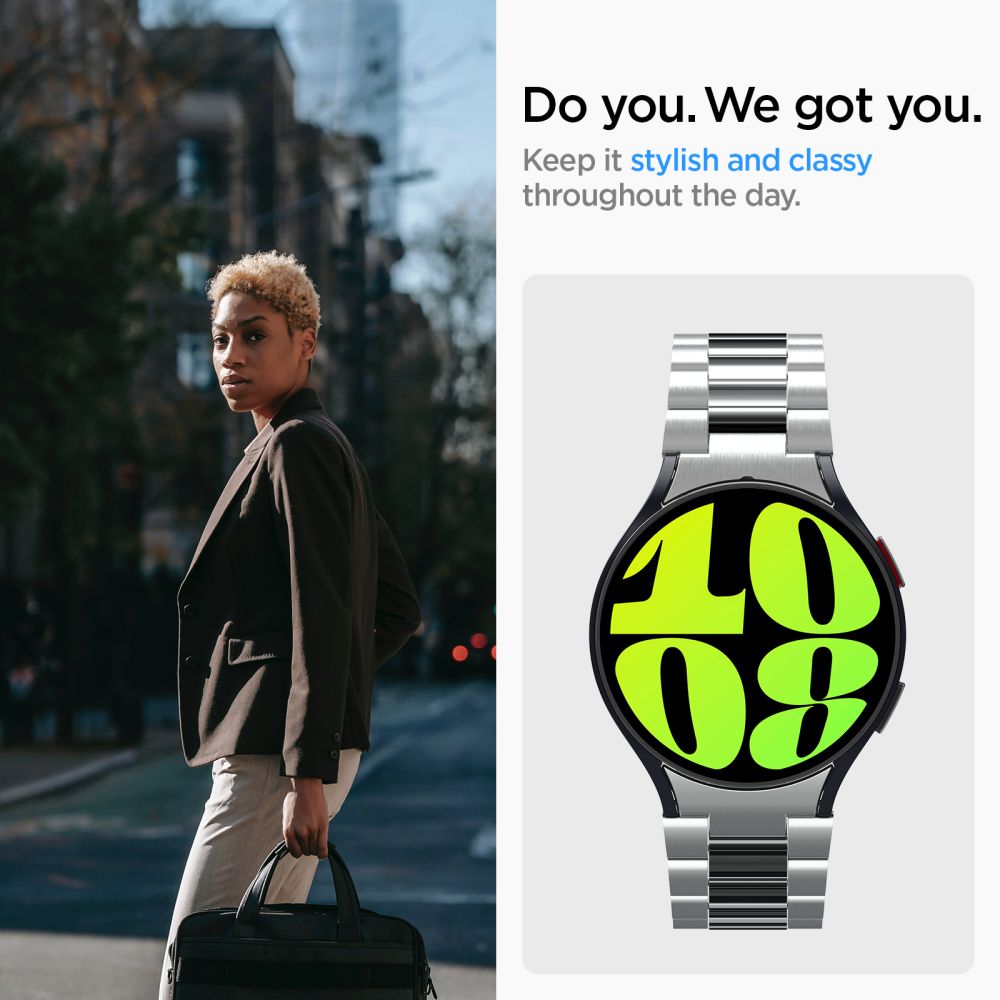 Pasek Spigen Modern Fit do Samsung Galaxy Watch6 44mm, Srebrny