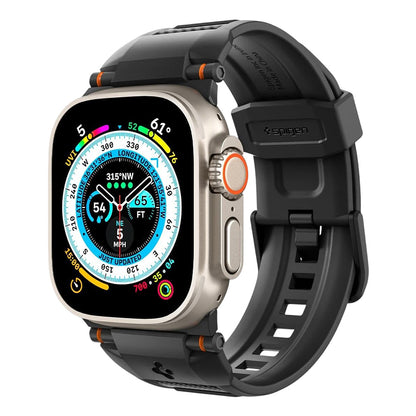Pasek Spigen Rugged do Apple Watch 49mm / 46mm / 45mm / 44mm / 42mm Series, Czarny AMP07105