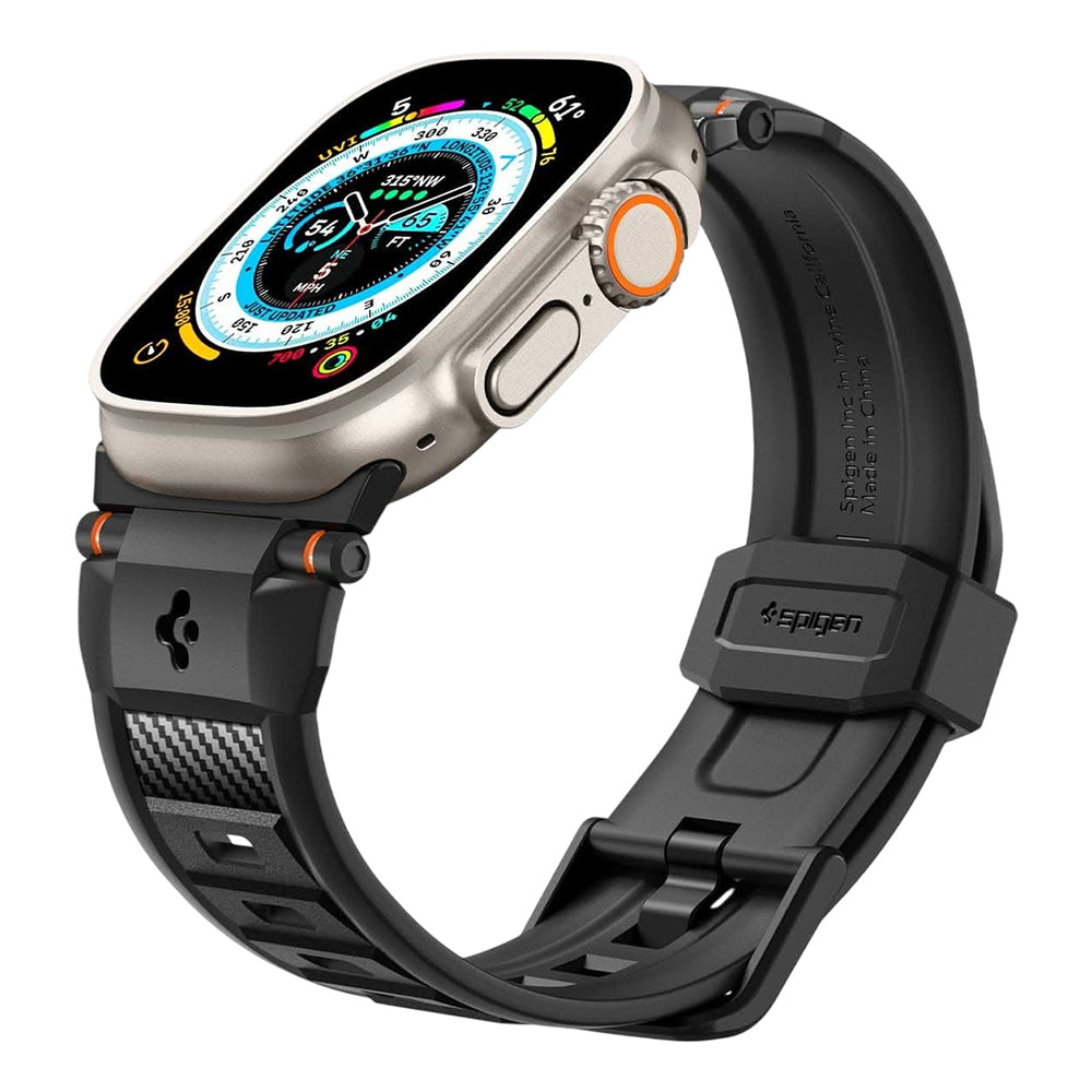 Pasek Spigen Rugged do Apple Watch 49mm / 46mm / 45mm / 44mm / 42mm Series, Czarny AMP07105