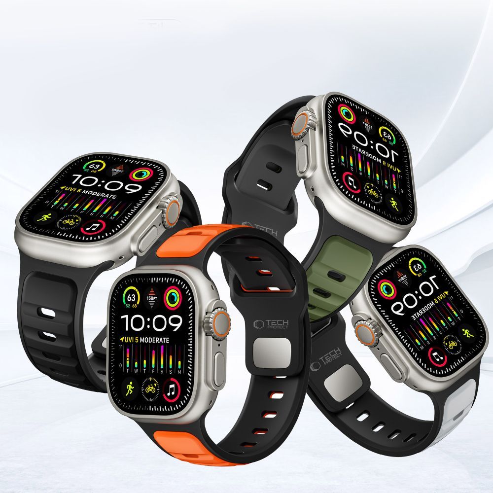 Pasek Tech-Protect Iconband Line do Apple Watch 49mm / 46mm / 45mm / 44mm Series, Czarny