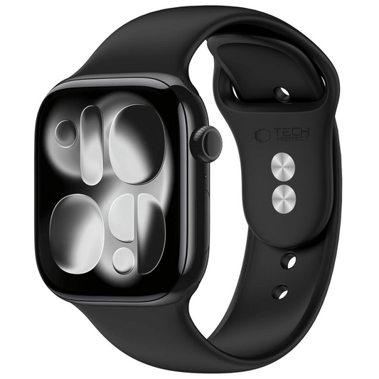 Tech-Protect Silicone Strap for Apple Watch 49mm / 46mm / 45mm / 44mm Series, Black