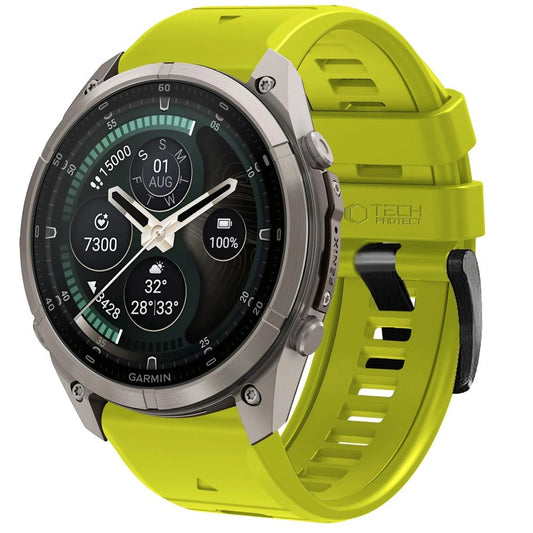 Pasek silikonowy Techsuit do Garmin Fenix 5X / 5X Plus / 6X / 6X Pro / 7X / 8 / 8 Pro / 9 / 9 Pro, zielony