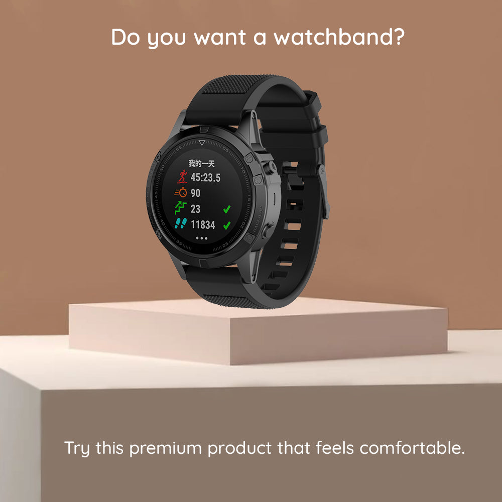 Pasek Techsuit W058 do Garmin Instinct / Approach / Fenix Watch Series, 20mm, Czarny