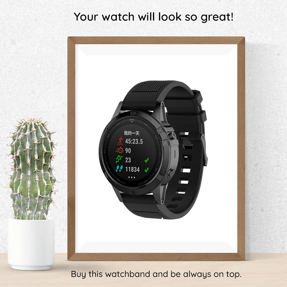 Pasek Techsuit W058 do Garmin Instinct / Approach / Fenix Watch Series, 20mm, Czarny