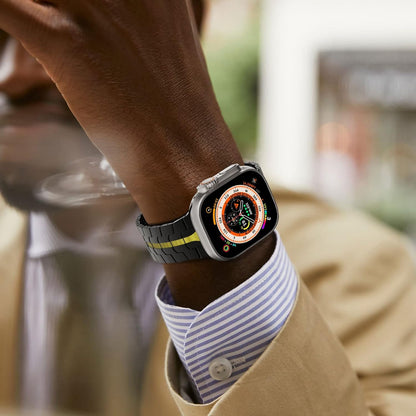 Pasek Techsuit W063 do Apple Watch 49mm / 46mm / 45mm / 44mm / 42mm Series, Czarno-Pomarańczowy