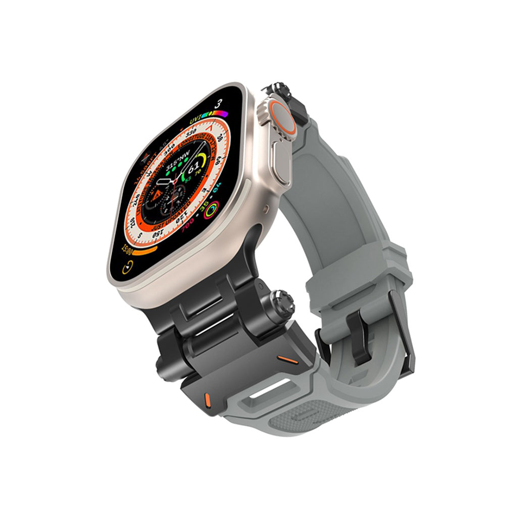 Pasek Techsuit W064 do Apple Watch 49mm / 46mm / 45mm / 44mm / 42mm Series, Czarno-Szary