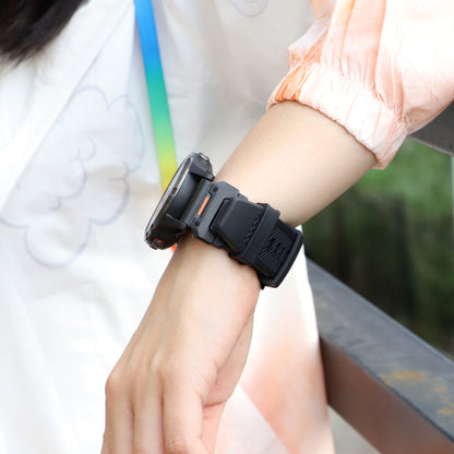 Pasek Techsuit W068 do zegarka Garmin Fenix / Forerunner / Approach Series, 22mm, Czarno-Pomarańczowy