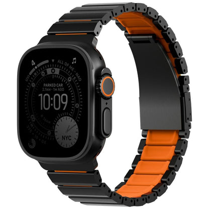 UNIQ Strova Flex Strap for Apple Watch 49mm / 46mm / 45mm / 44mm / 42mm Series, Black Orange