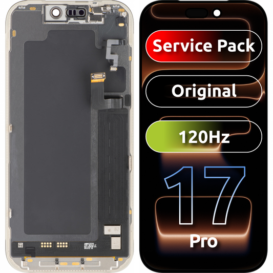 Wyświetlacz z ekranem dotykowym Apple iPhone 17 Pro, z ramką, czarny, zestaw serwisowy 661-56125