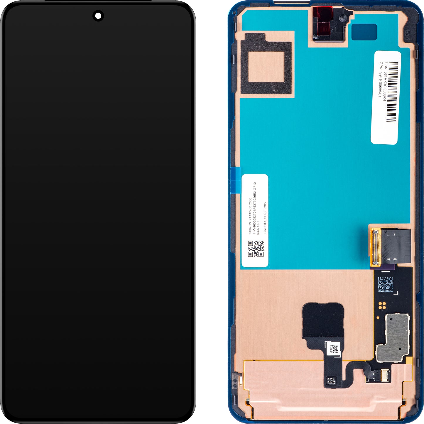 Wyświetlacz dotykowy Google Pixel 8 Pro, z ramką, czarny (Obsidian), Service Pack G949-00688-01