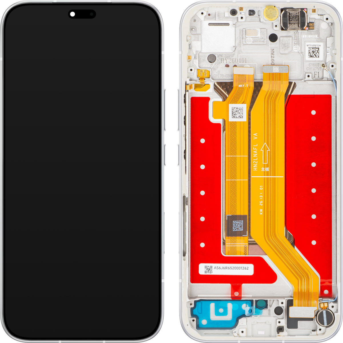 Wyświetlacz z ekranem dotykowym Honor 600e / 600 Lite, z ramką, szary (Velvet Grey), Service Pack 0235ASUM