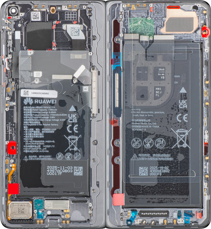 Wyświetlacz z ekranem dotykowym Huawei Mate X7, z ramką i baterią, szary, zestaw serwisowy 02357JRM