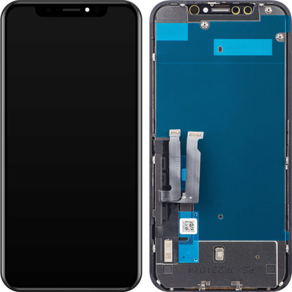 Wyświetlacz dotykowy JK do Apple iPhone XR, z ramką, wersja LCD w obudowie, czarny