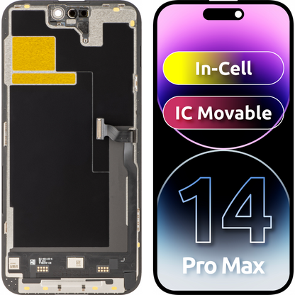 Wyświetlacz dotykowy JK do Apple iPhone 14 Pro Max, z ramką, wersja z ruchomym wyświetlaczem LCD, czarny